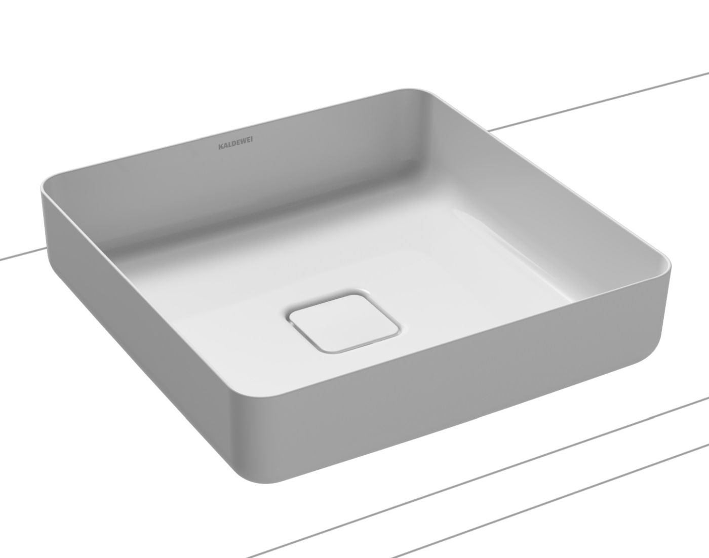 Kaldewei Miena lavabo 40x40 cm carrée à poser blanc brillant 909506003001