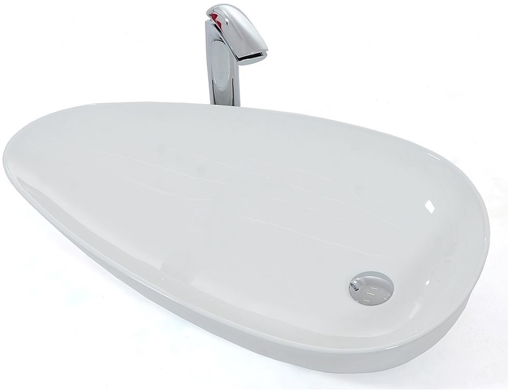 Rea Greta lavabo 76.6x43 cm à poser blanc REA-U1500