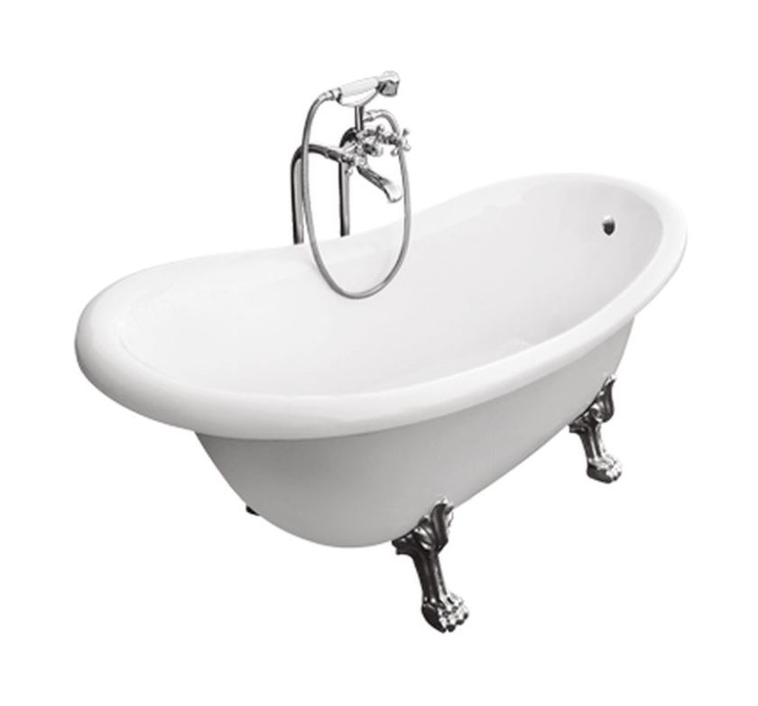 Besco Otylia baignoire autoportante 168.5x76 cm ovale blanc #WKO-170W+C