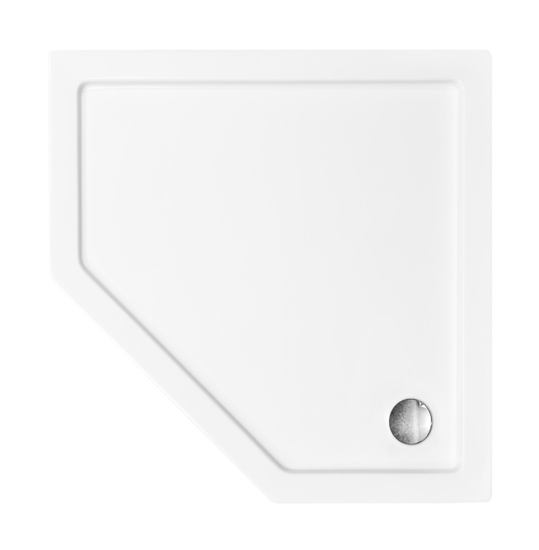 Besco Bergo Slimline receveur de douche pentagonal 90x90 cm blanc BAB-90S