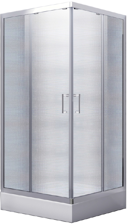 Besco Modern 165 cabine de douche 80x80 cm carrée chrome brillant/verre mat MK-80-165-M