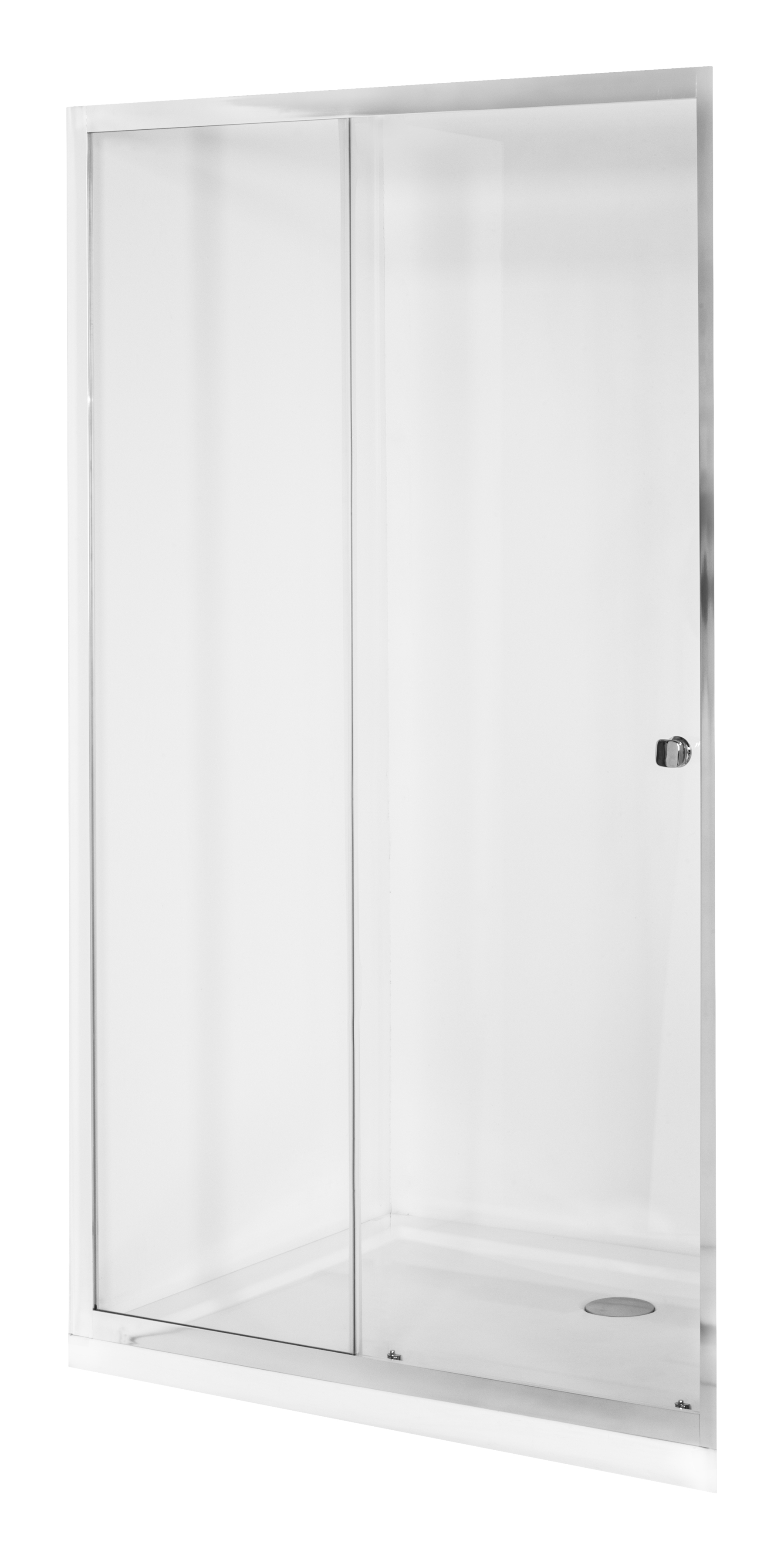 Besco Duo Slide porte de douche 120 cm coulissant chrome brillant/verre transparent DDS-120