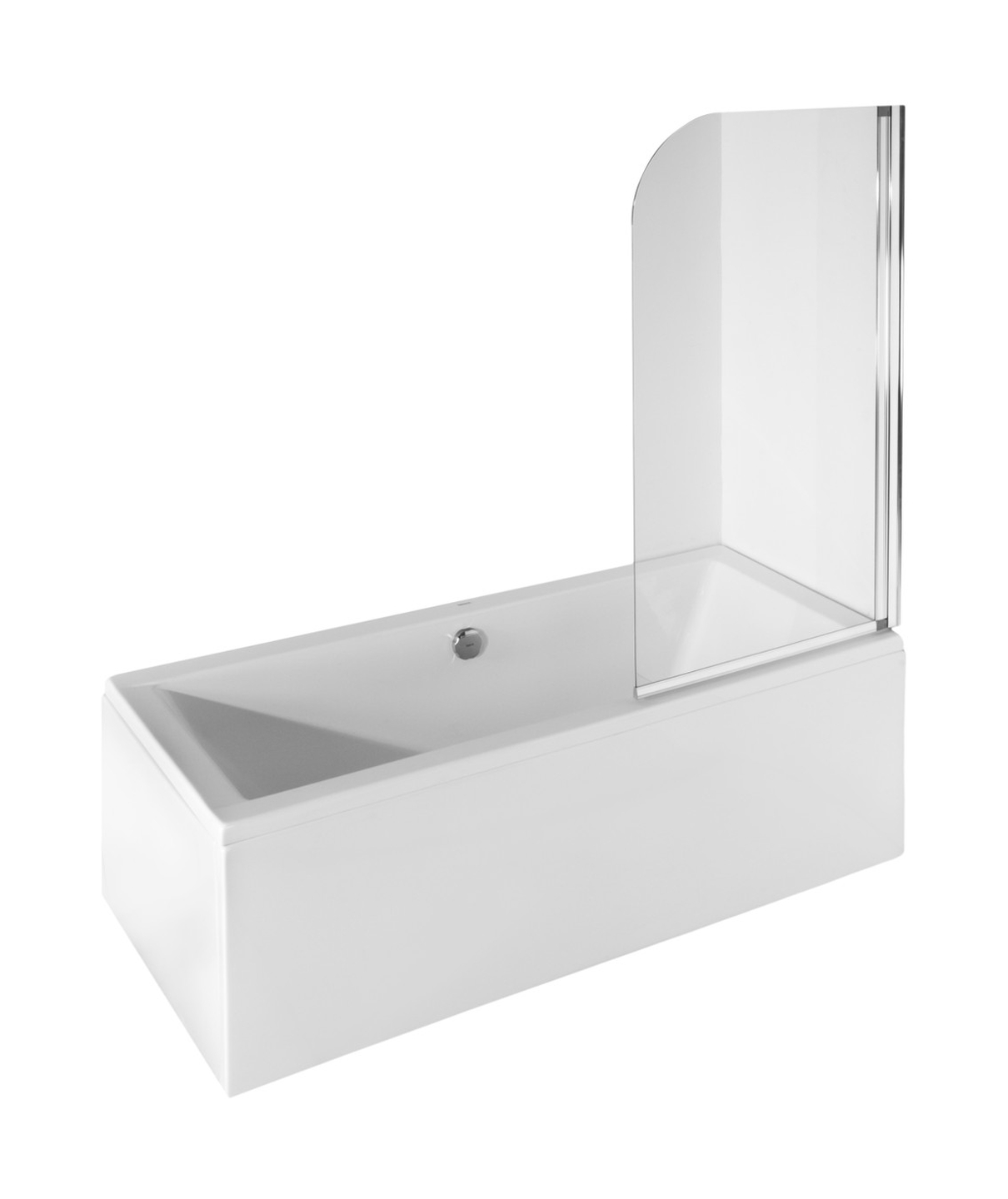 Besco Ambition paroi de baignoire 75 cm monobloc chrome brillant/verre transparent PA-1S-CZ