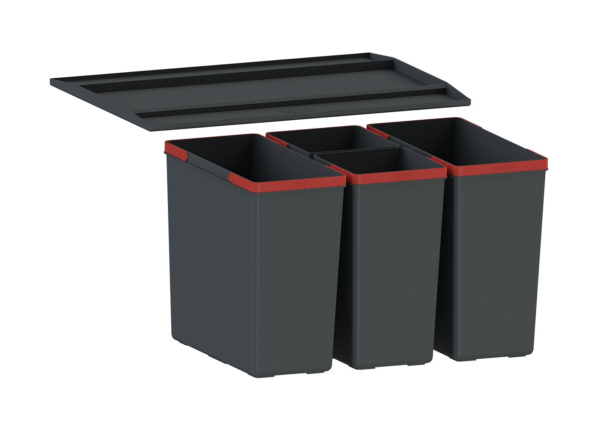 Franke EasySort poubelle 44 l noir-rouge 121.0494.193
