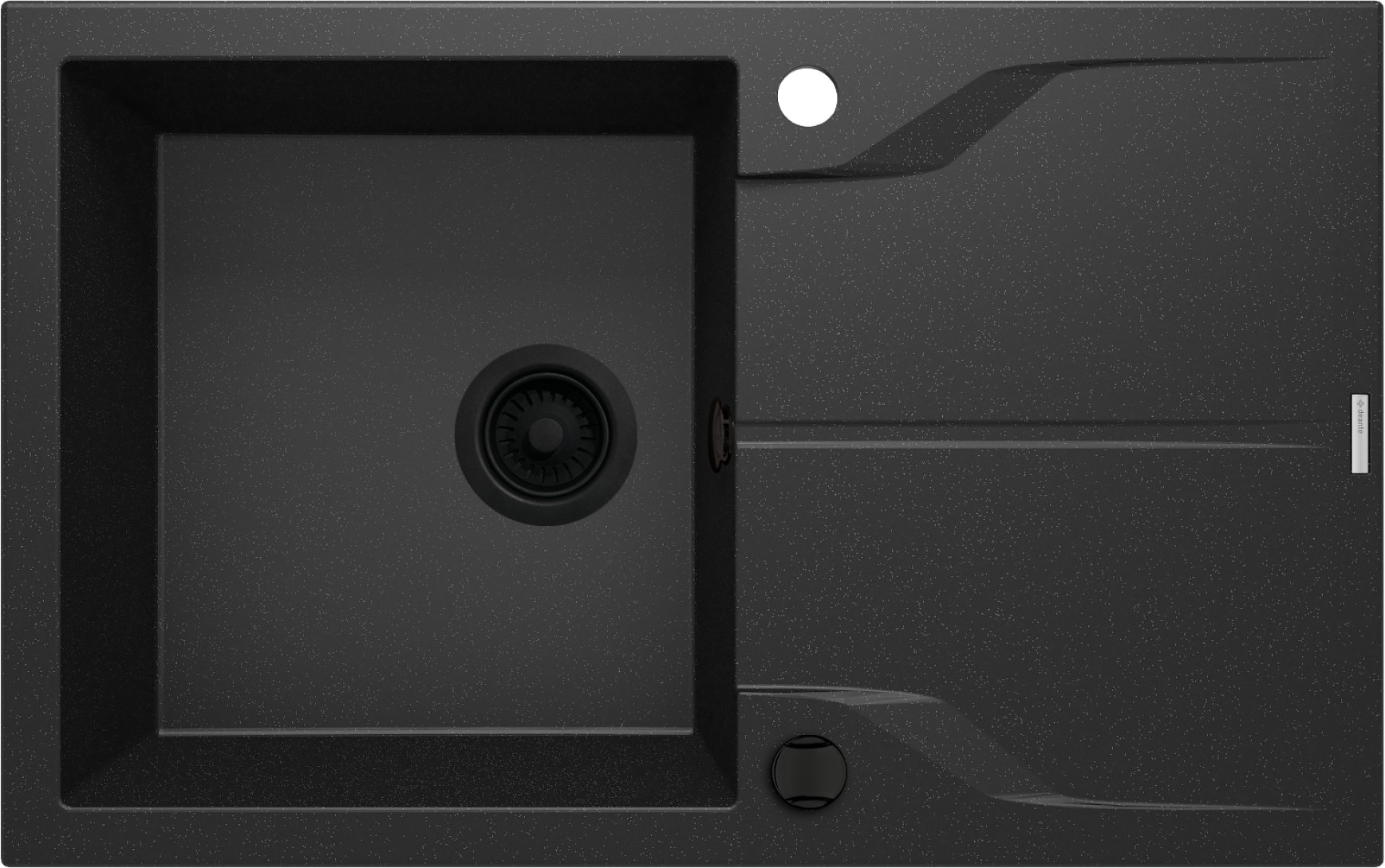 Deante Andante Flush évier en granit 78x49 cm gris/graphite/onyx ZQNG11F