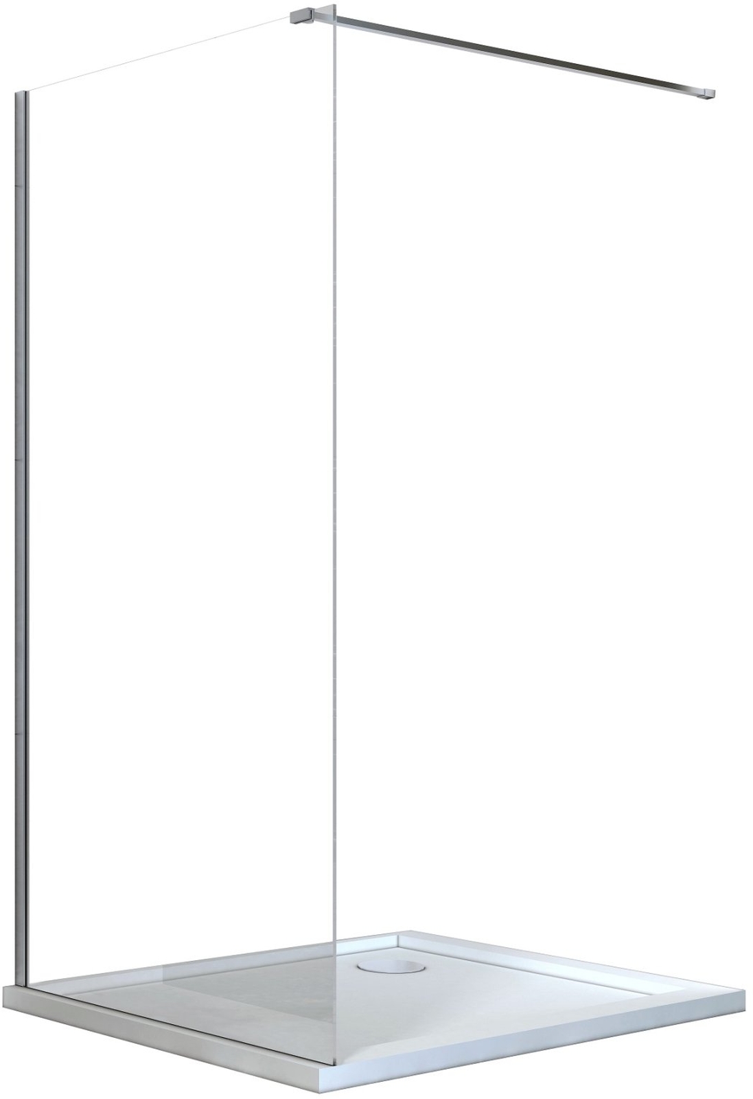 Besco Aveo paroi de douche 90 cm chrome brillant/verre transparent AV-90-195-C
