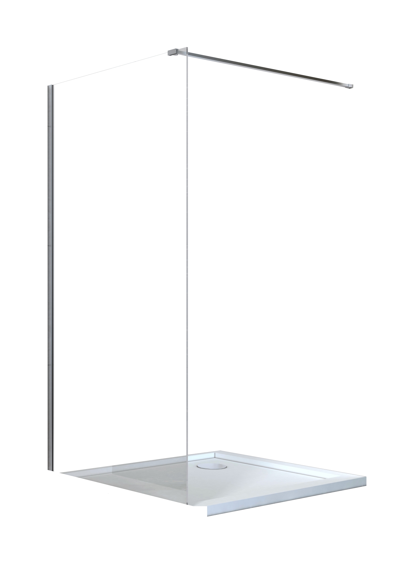 Besco Aveo paroi de douche 120 cm chrome brillant/verre transparent AV-120-195-C