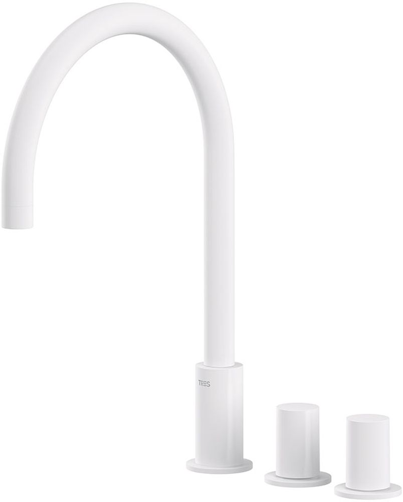 Tres Study Exclusive mitigeur de lavabo sur pied blanc 061.105.01.BM