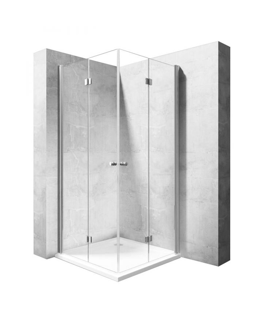 Rea Fold kabina prysznicowa 90x90 cm kwadratowa narożna chrom/szkło przezroczyste REA-K9991