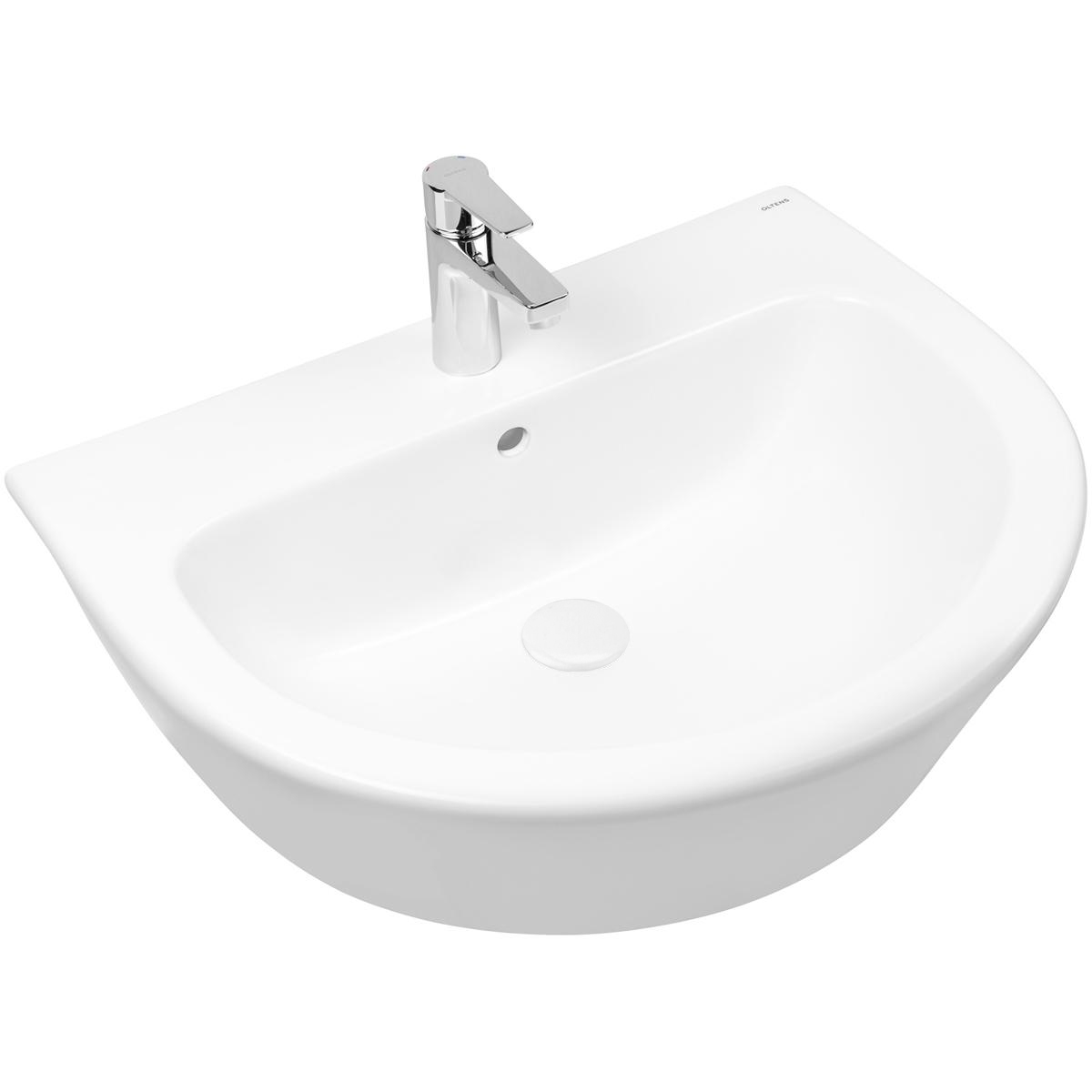 Oltens Jog lavabo 61x49 cm semi-circulaire classique blanc 41001000