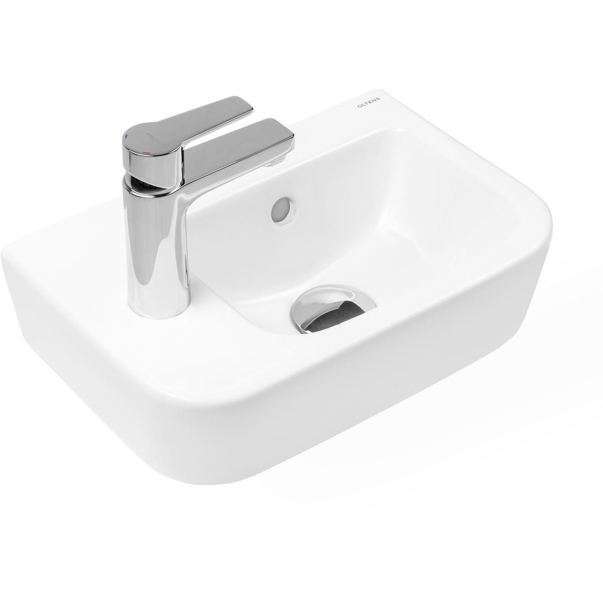 Oltens Vernal lavabo 37x24.5 cm semi-circulaire classique blanc 41504000
