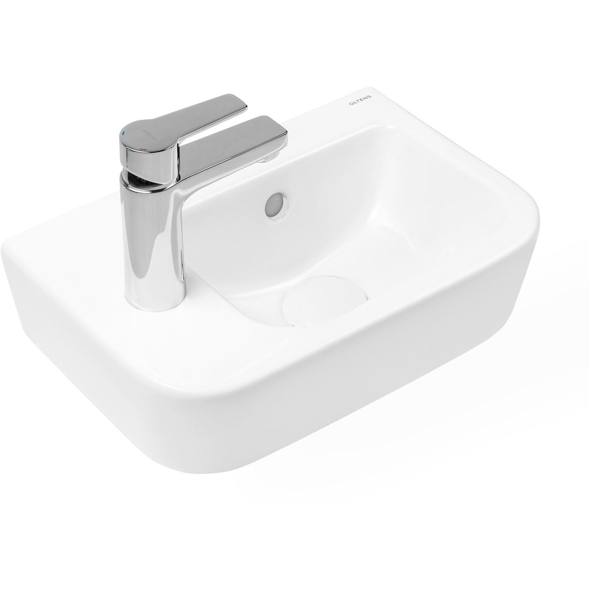 Oltens Vernal lavabo 37x24.5 cm semi-circulaire classique blanc 41504000