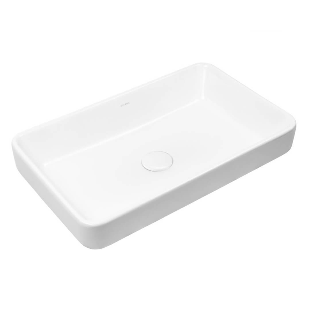 Oltens Fossa lavabo 55x34 cm rectangulaire à poser blanc brillant 40801000