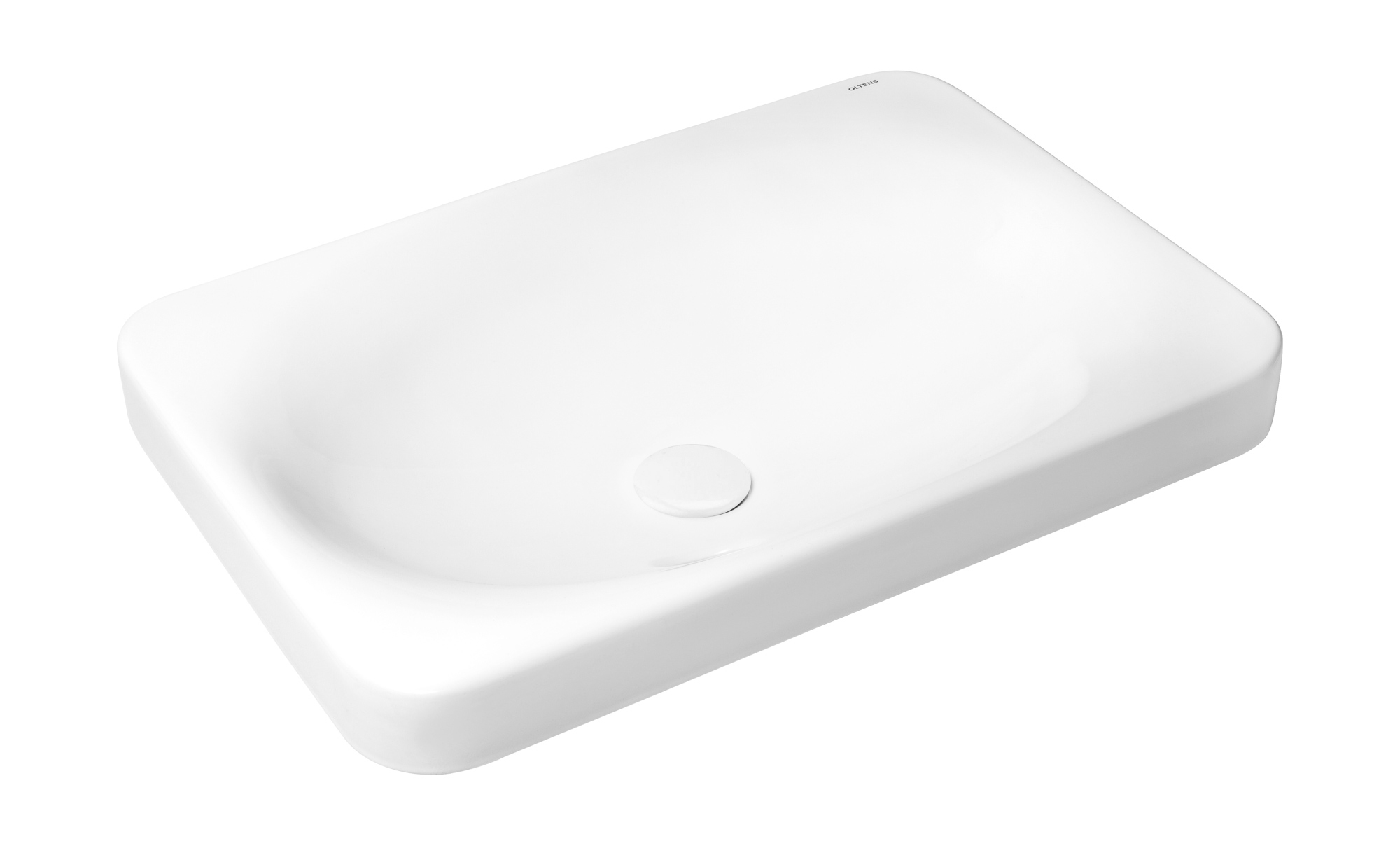 Oltens Kagera lavabo 60x42 cm rectangulaire à poser blanc brillant 40303000