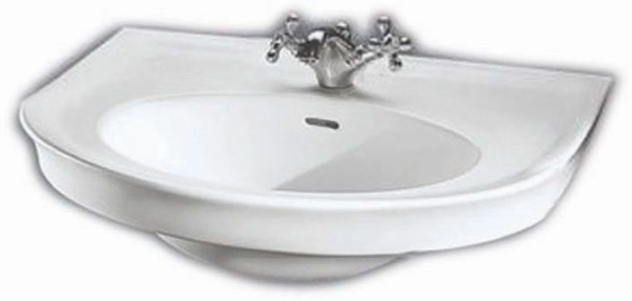Hatria Dolcevita lavabo 70x55 cm semi-circulaire classique blanc brillant Y0EX01