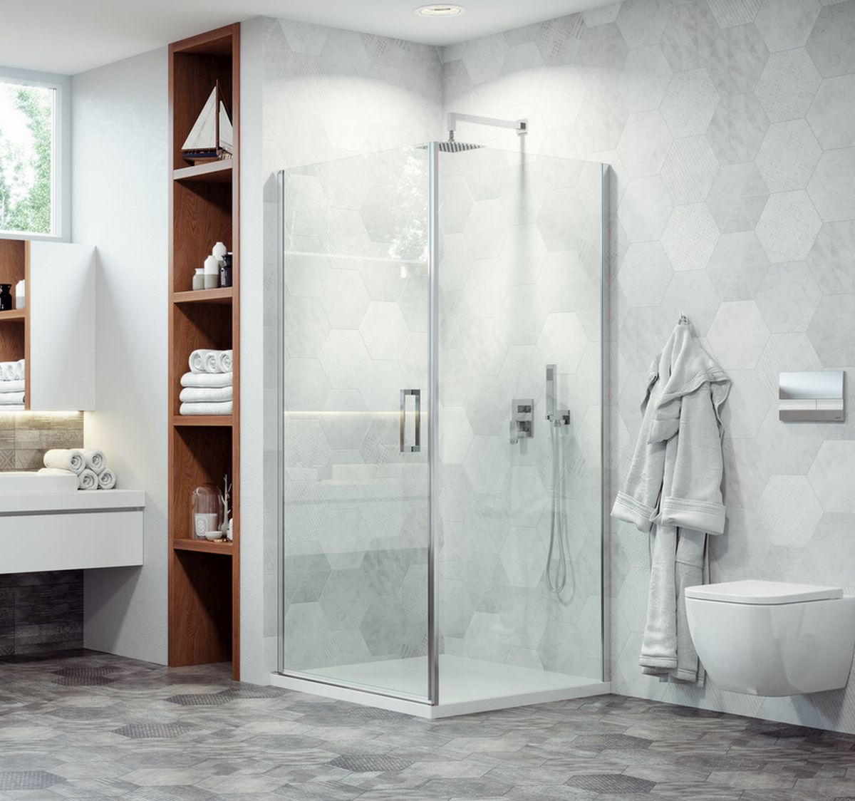 Excellent Mazo paroi de douche 100 cm chrome brillant/verre transparent KAEX.3006.1010.1000.LP