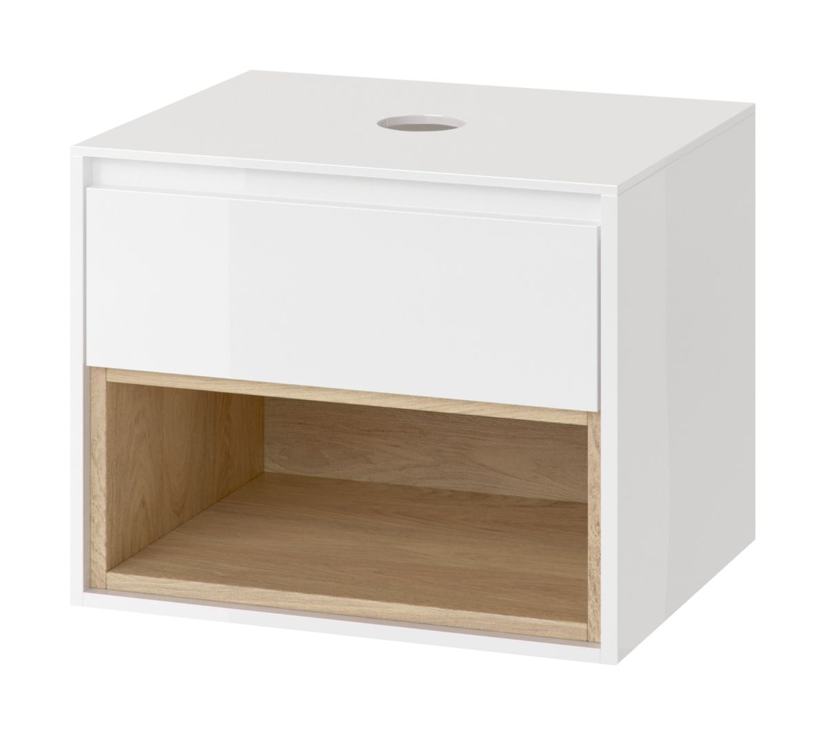 Excellent Tuto armoire 61x45.7x48 cm sous-lavabo suspendu blanc-chêne MLEX.0102.600.WHBL