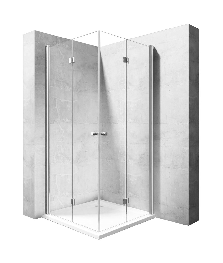 Rea Fold kabina prysznicowa 80x80 cm kwadratowa chrom/szkło przezroczyste REA-K9990