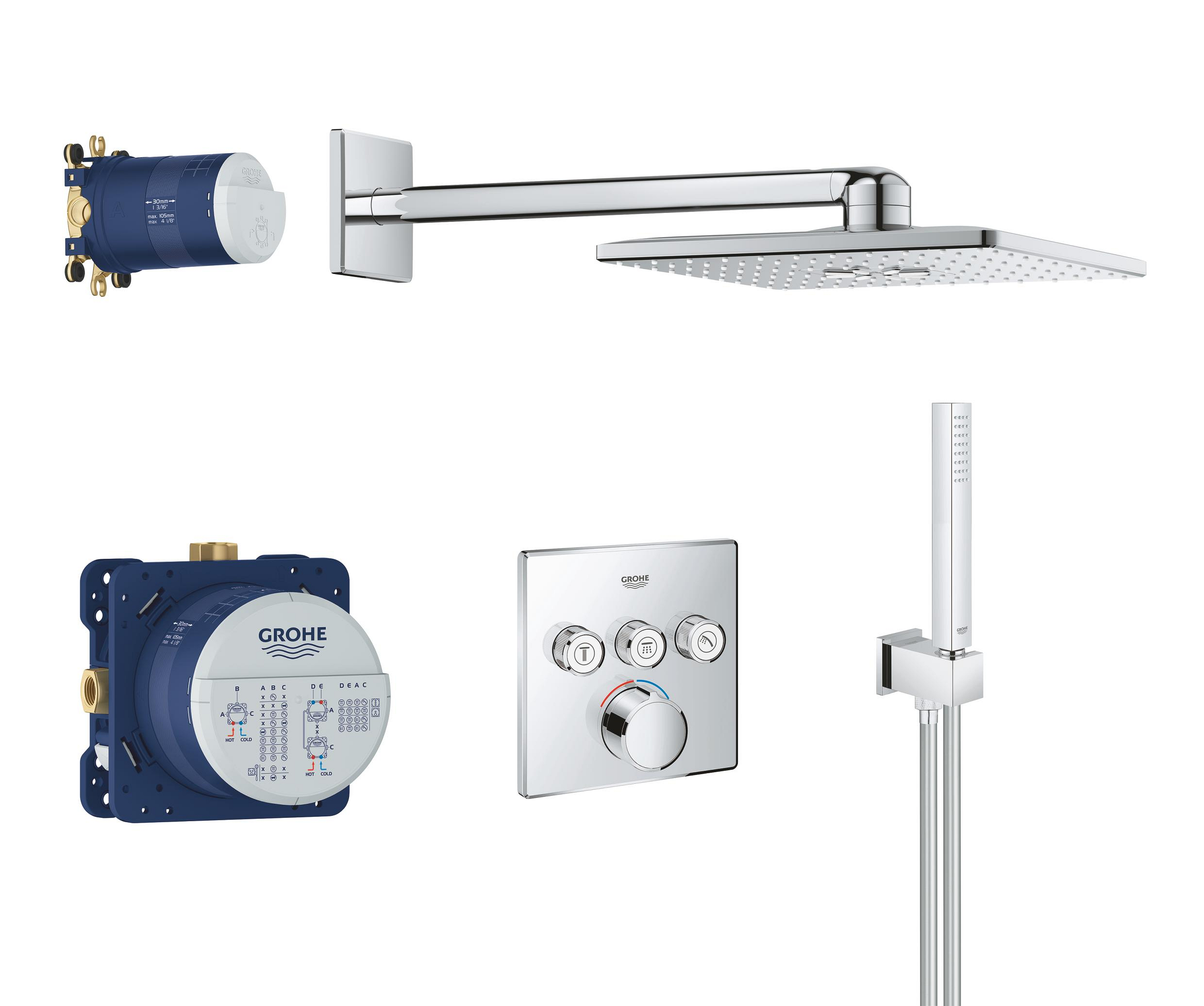 Grohe SmartControl ensemble de douche encastré oui StarLight Chrome 34712000
