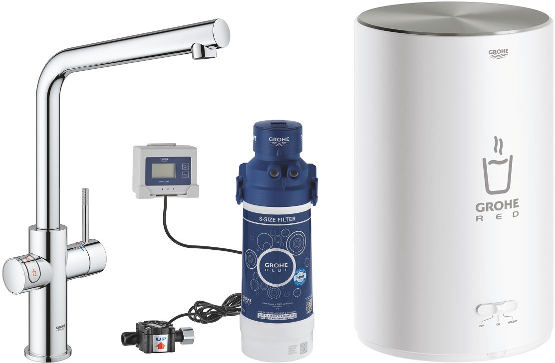 Grohe Red robinet de cuisine avec chauffe-eau sur pied StarLight Chrome 30327001