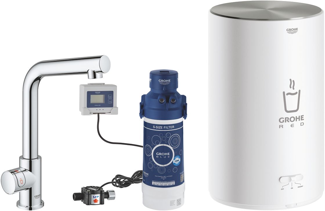 Grohe Red vanne de cuisine avec chauffe-eau sur pied StarLight Chrome 30339001
