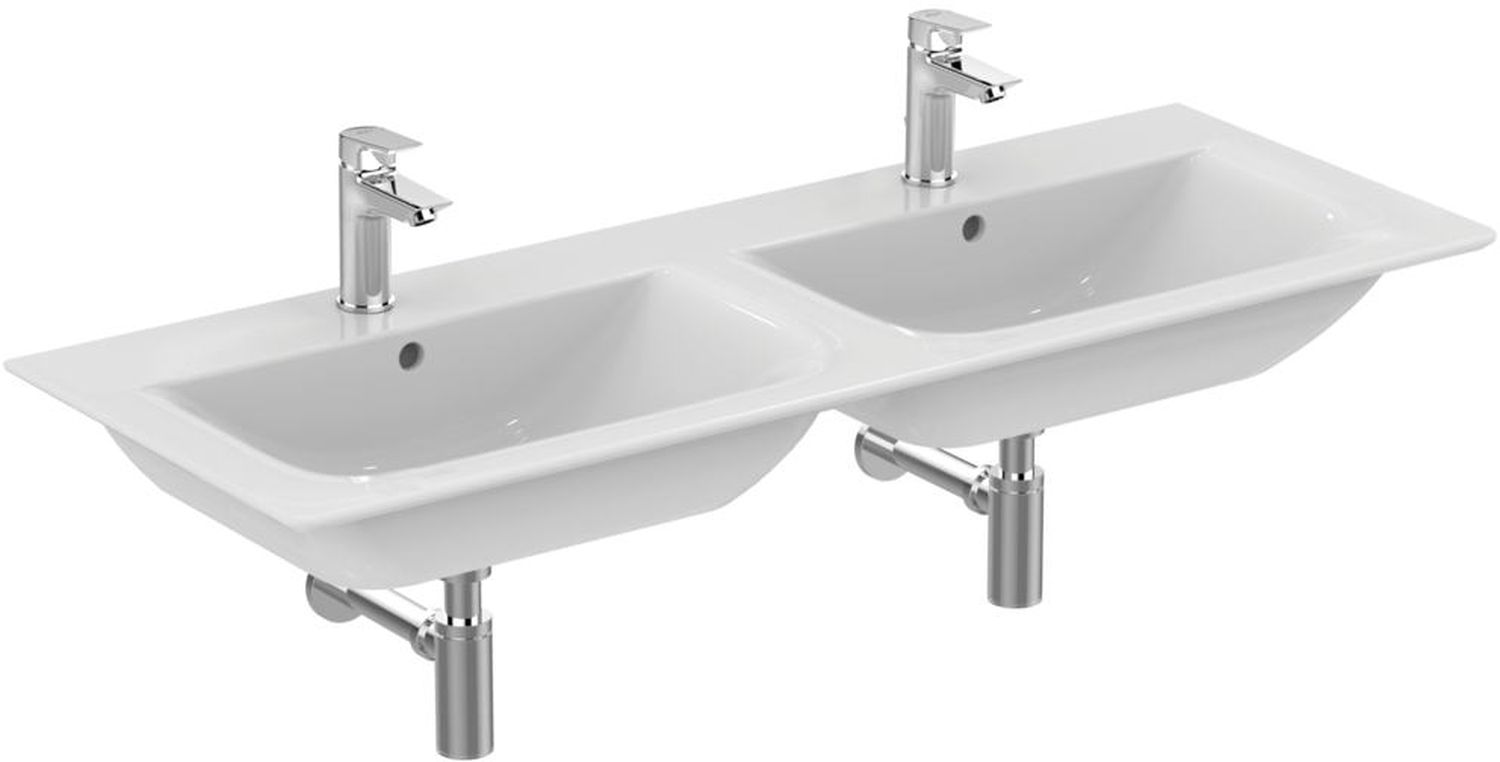 Ideal Standard Connect Air lavabo 124x46 cm rectangulaire classique-de meuble-double blanc E027301
