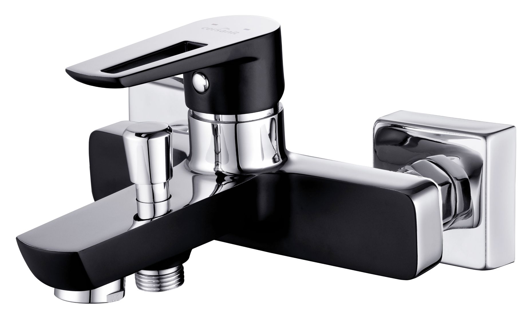 Cersanit Mille mitigeur bain-douche murale chrome-noir S951-009