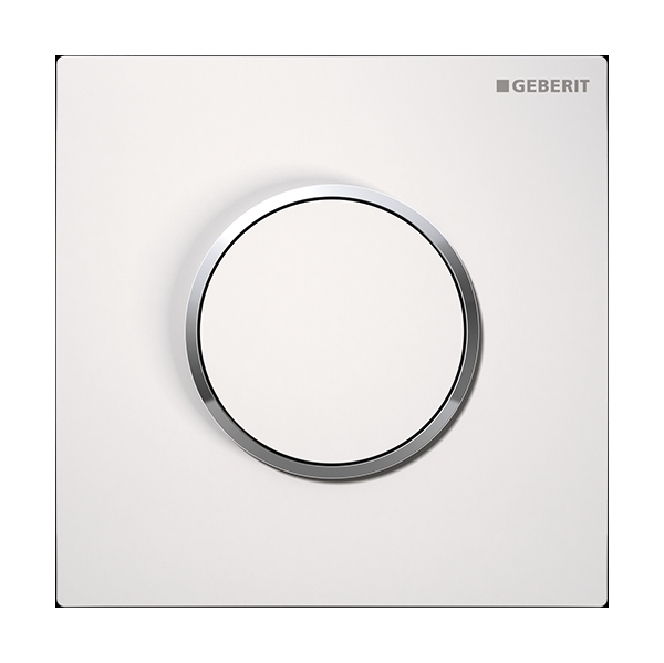 Geberit Typ 10 bouton de chasse d'eau pour urinoir chrome brillant-blanc 116.015.KJ.1