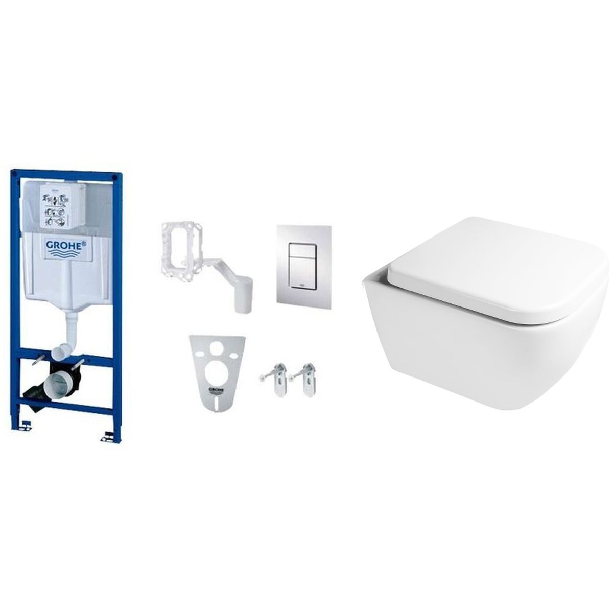 Set châssis encastré Grohe Rapid SL 38827000, cuvette de WC Oltens Vernal 42502000, 45103000