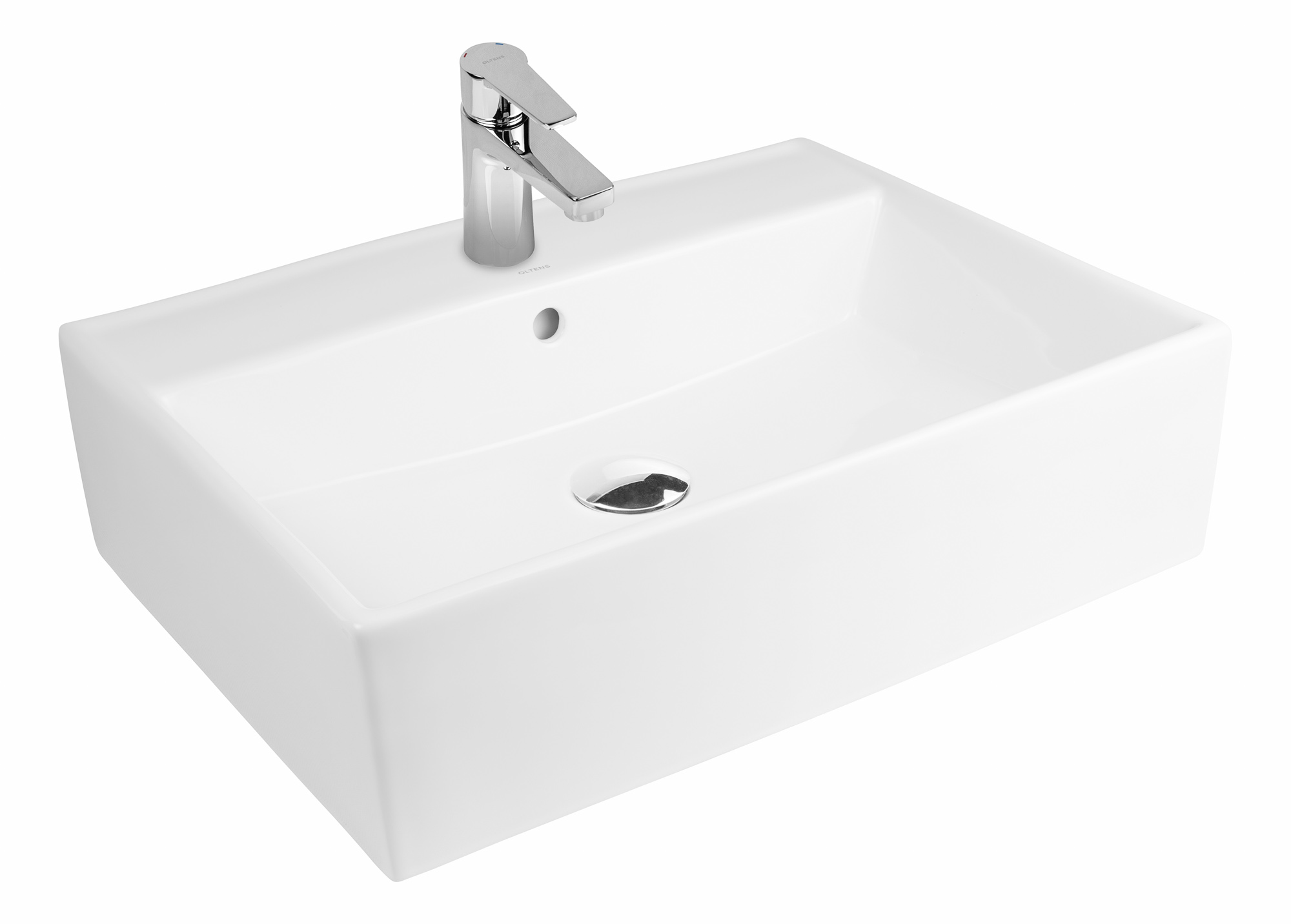 Oltens Hyls lavabo 58.5x44 cm rectangulaire à poser blanc 41310000