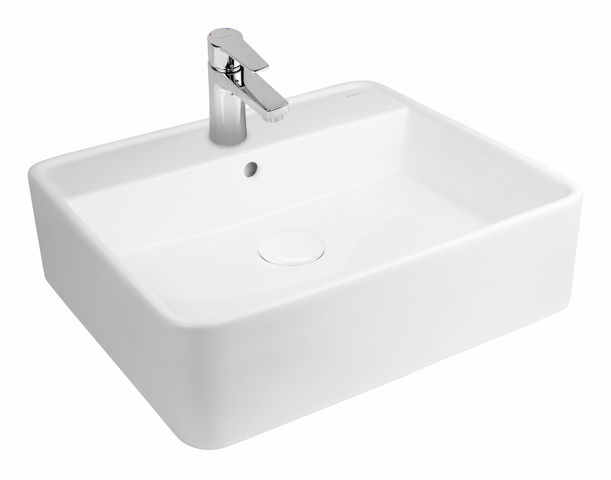 Oltens Hyls lavabo 58.5x44 cm rectangulaire à poser blanc brillant 41310000