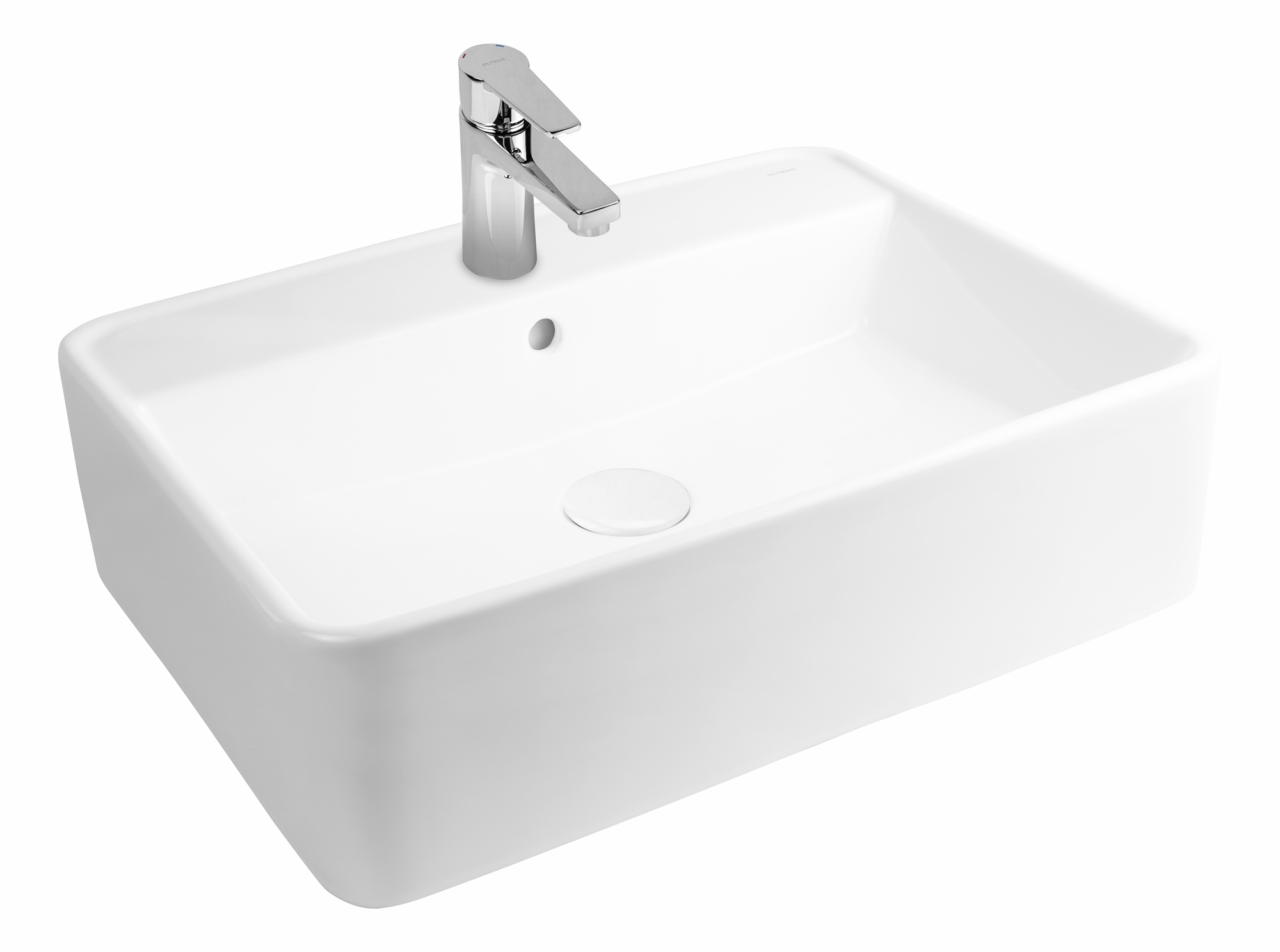 Oltens Duve lavabo 58x45 cm rectangulaire classique-à poser blanc 41312000