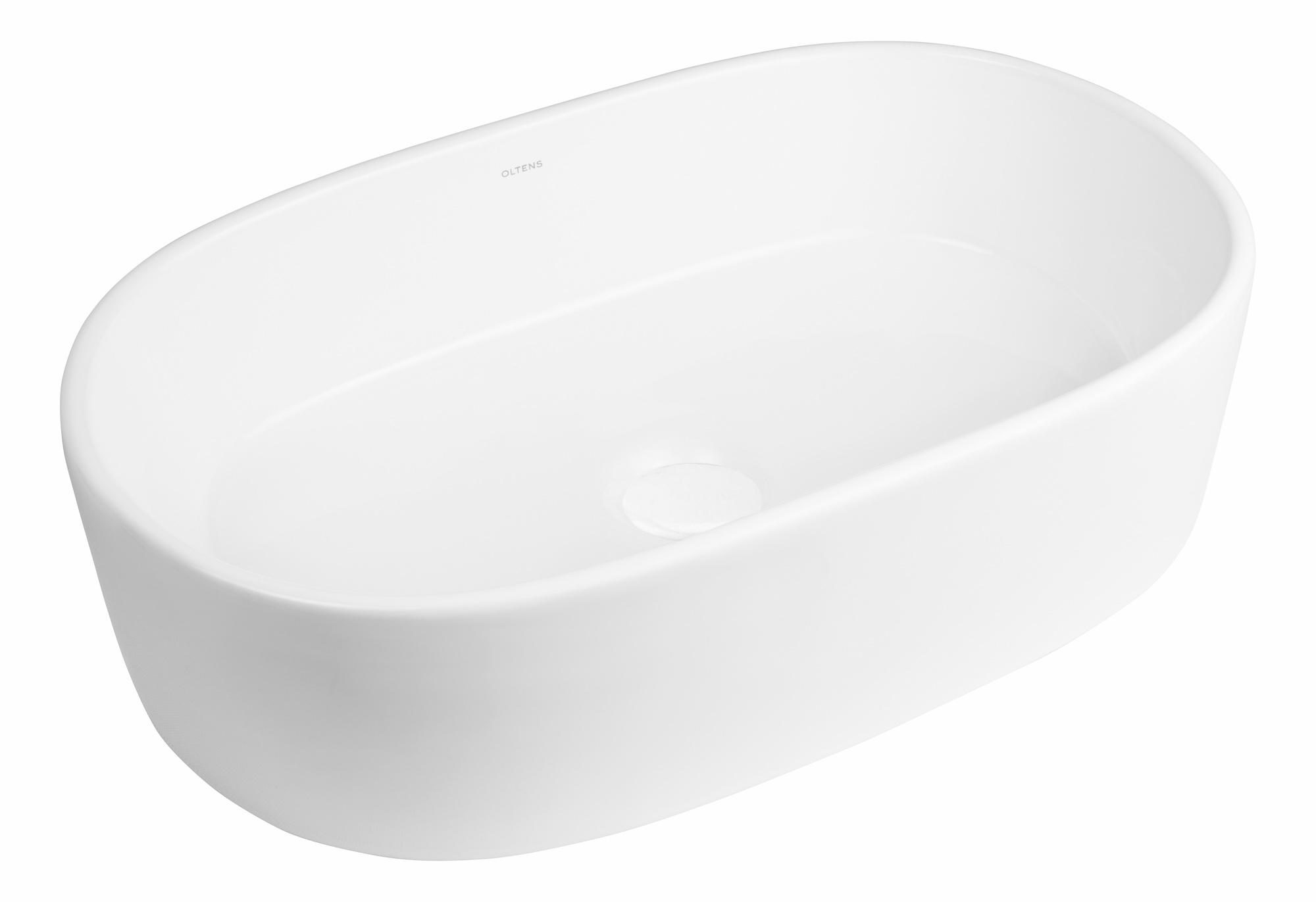 Oltens Lom lavabo 55x34 cm ovale à poser blanc brillant 40311000