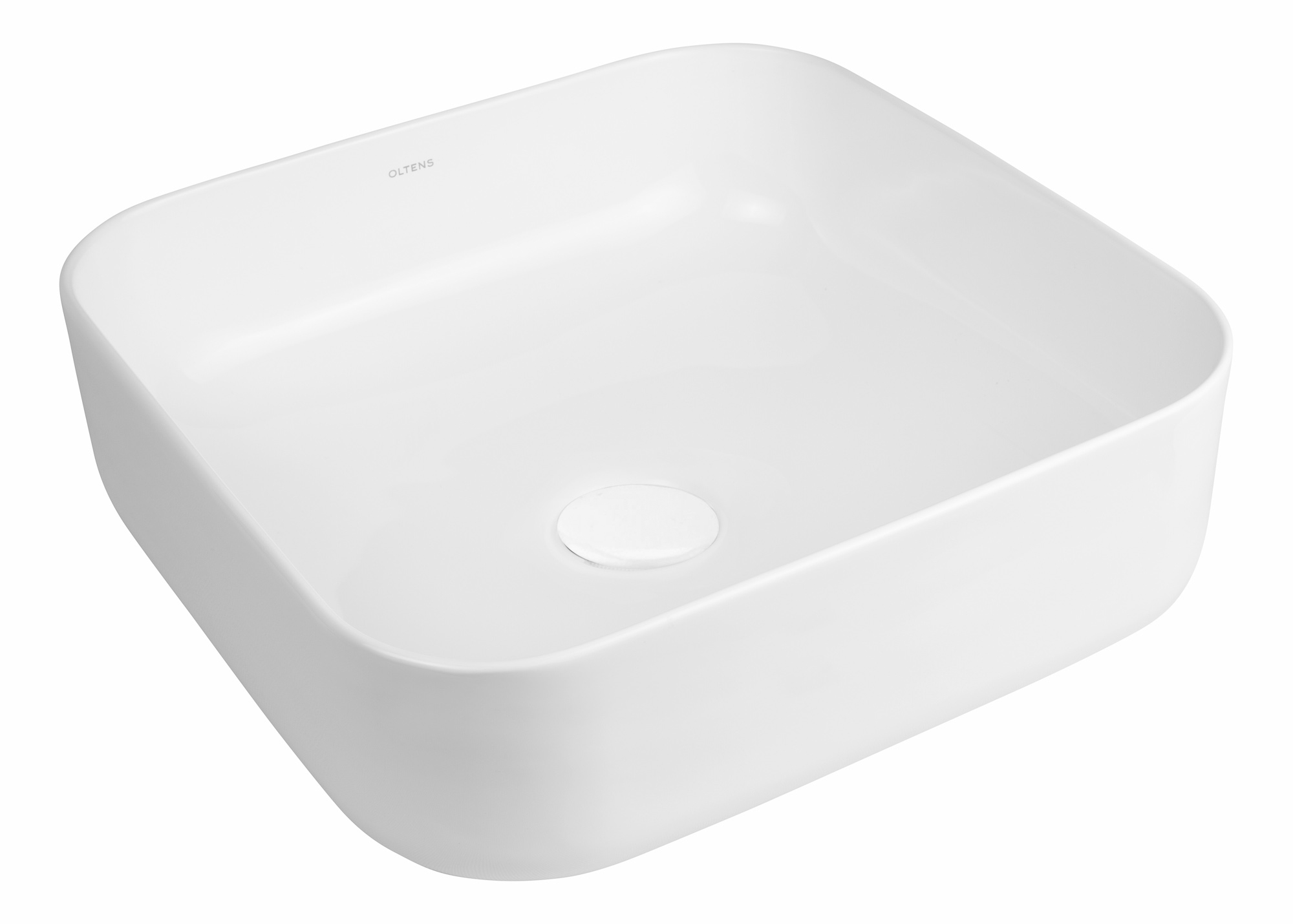 Oltens Hadsel lavabo 38.5x38.5 cm carrée à poser blanc brillant 40807000