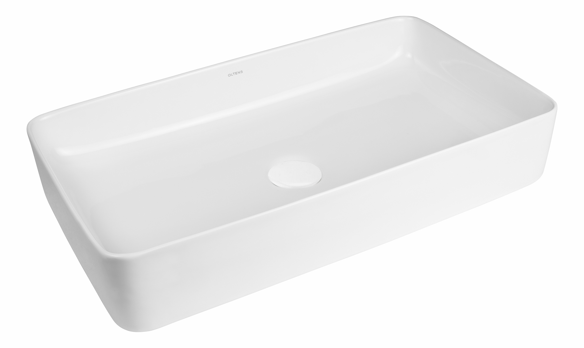 Oltens Solberg lavabo 62x41.5 cm rectangulaire à poser blanc brillant 40818000