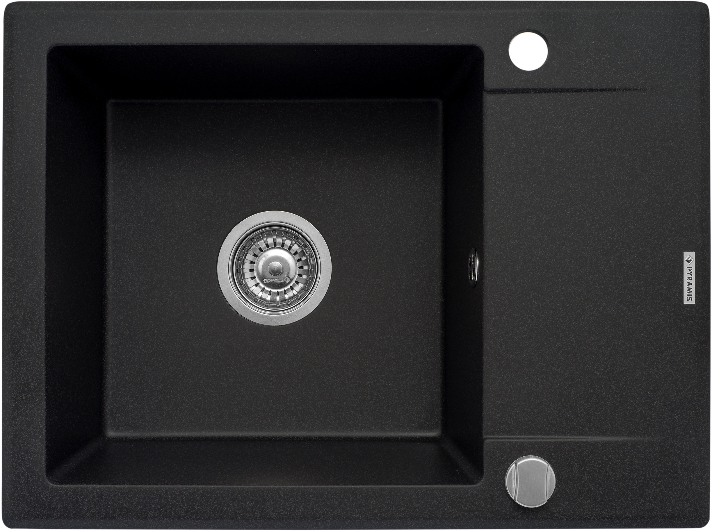 Pyramis Korfu évier en granit 62x46 cm gris/graphite/onyx 070060501