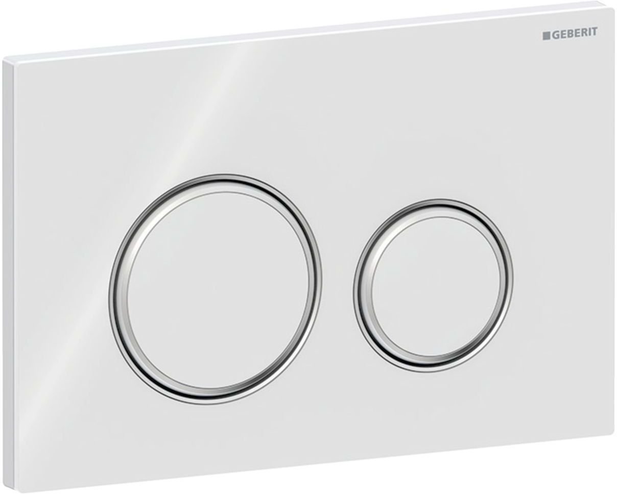 Geberit Sigma50 bouton de chasse d'eau pour WC chrome brillant-blanc 115.884.SI.1