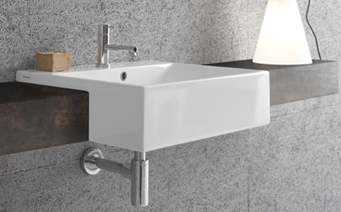 Globo Forty3 lavabo 55x47 cm rectangulaire classique-de meuble blanc FO055.BI