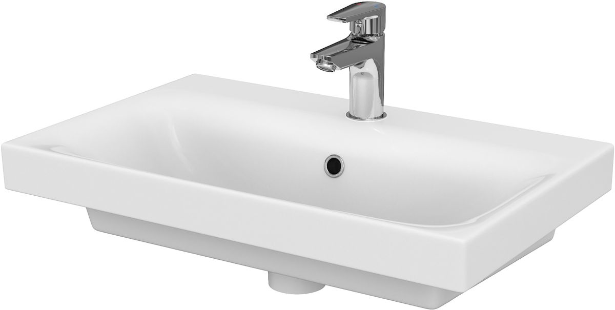 Cersanit Moduo lavabo 60x38 cm rectangulaire de meuble blanc brillant K116-010