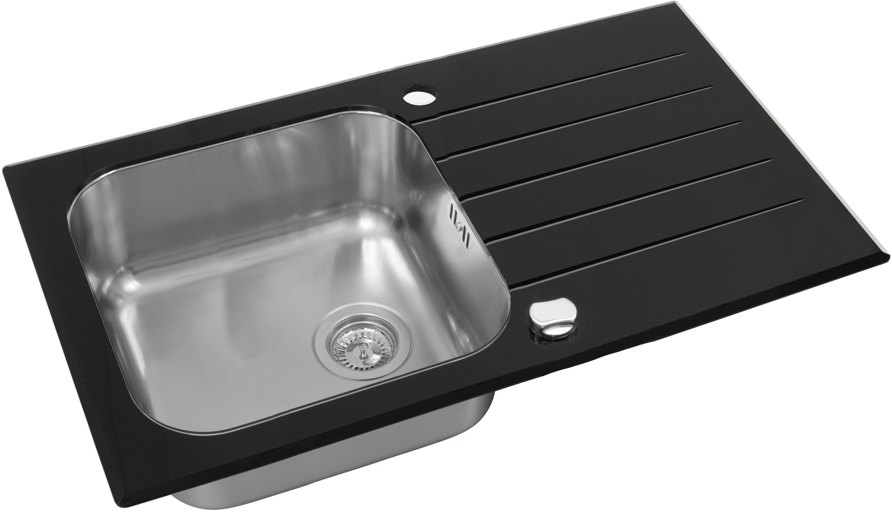 Alveus Vitro évier en verre et acier inoxydable 78x43.5 cm acier 1114558