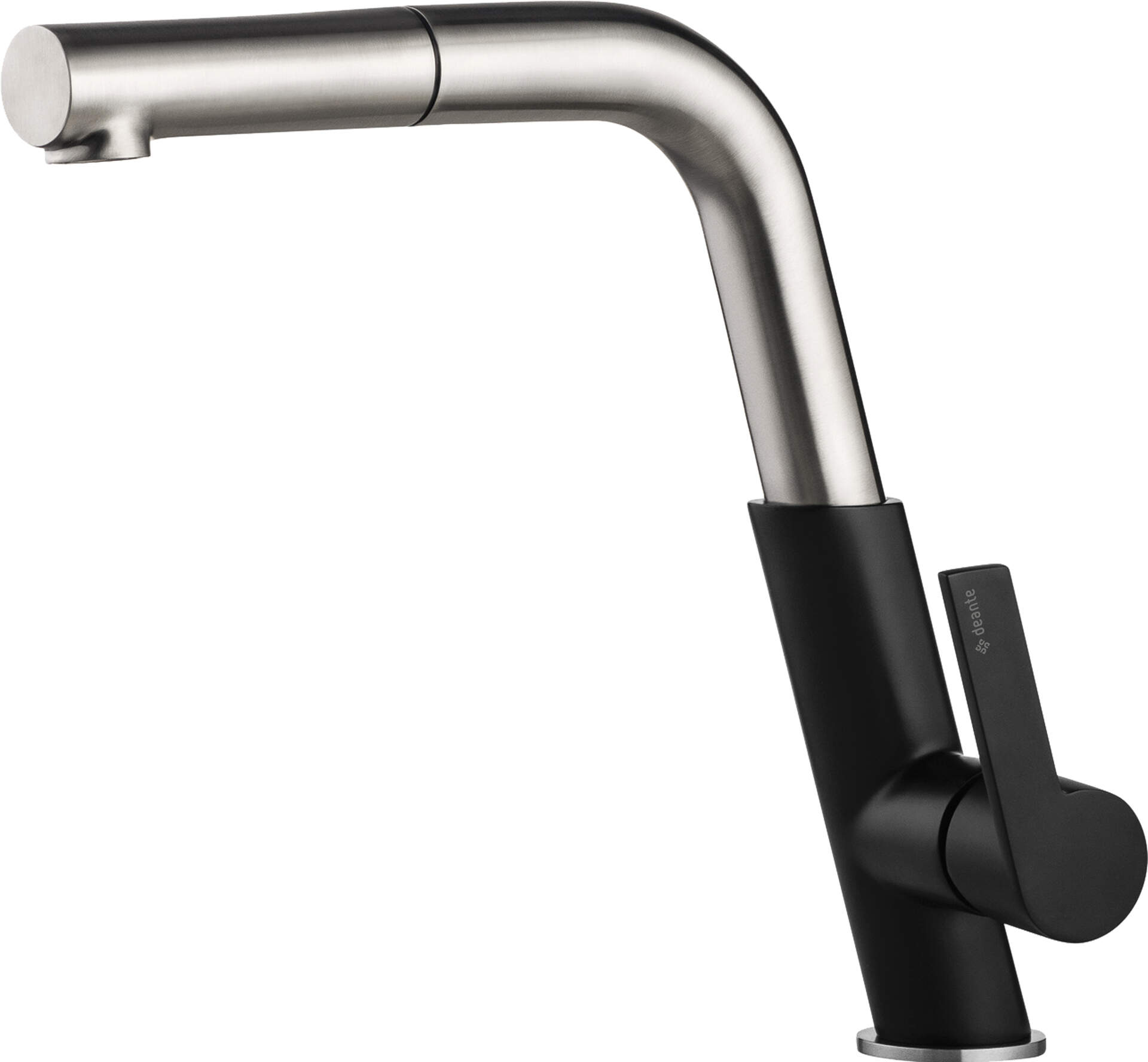 Deante Silia mitigeur de cuisine sur pied acier inoxydable-noir BQS_B730