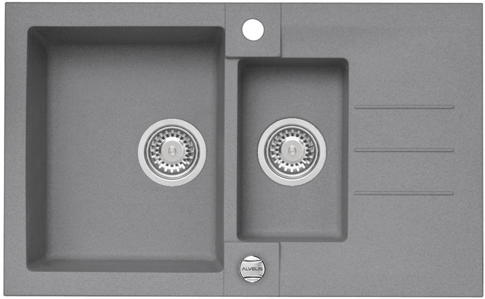 Alveus Rock évier en granit 78x48 cm gris/graphite/onyx 1217081