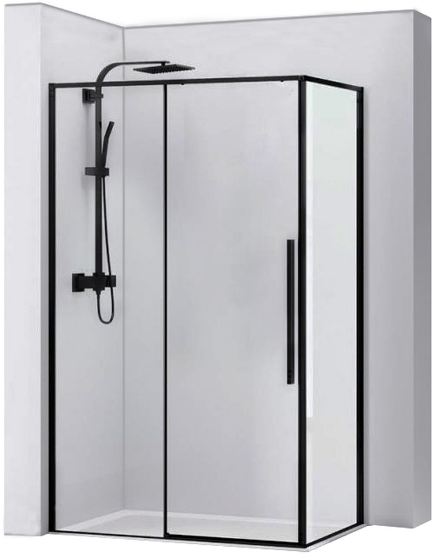 Rea Solar Black kabina prysznicowa 100x80 cm prostokątna czarny półmat/szkło przezroczyste REA-K6310