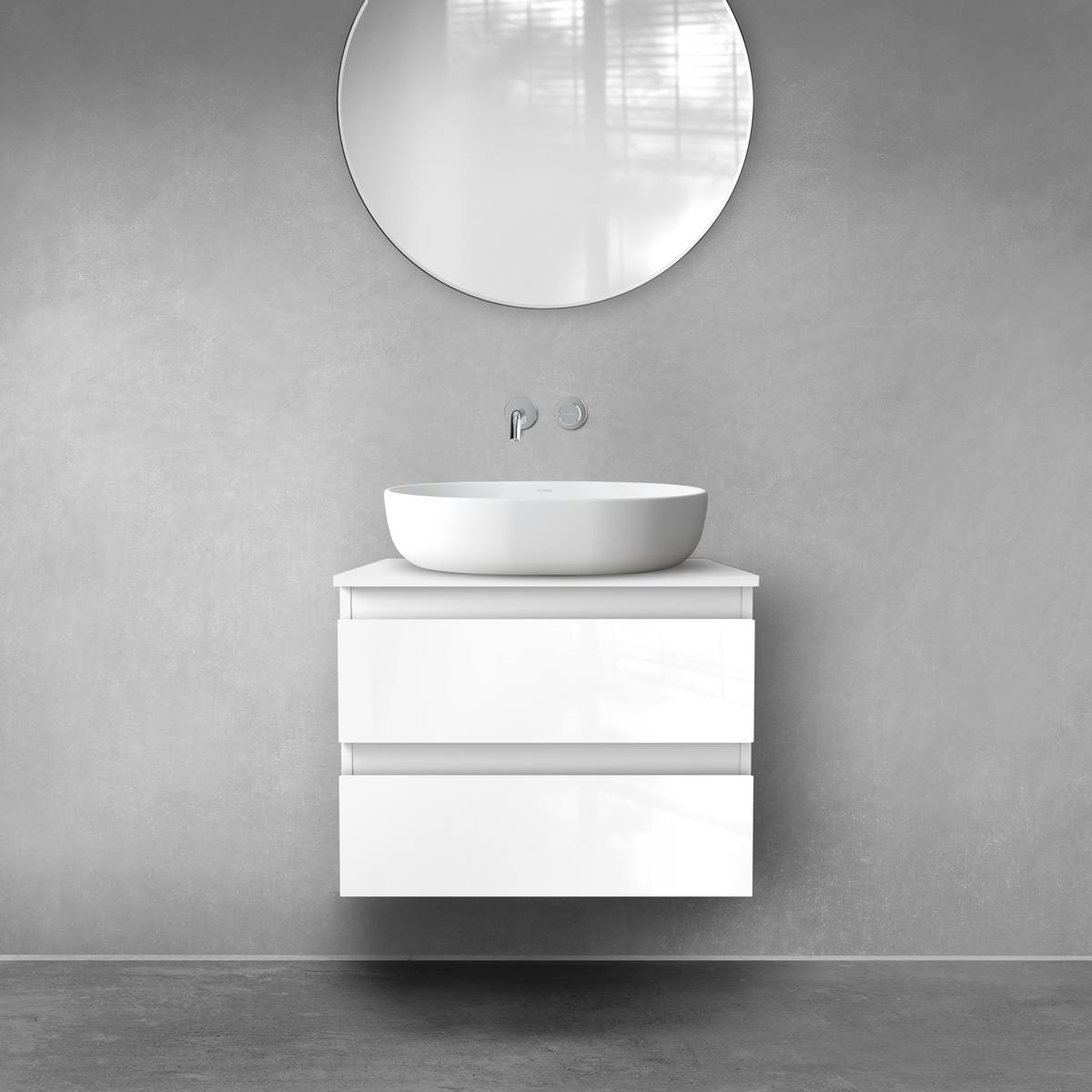 Oltens Vernal armoire 60x45.6x47 cm sous-lavabo suspendu blanc 60002000