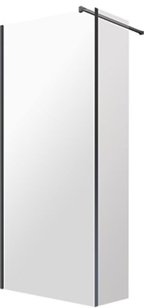 Omnires Marina cabine de douche 120x30 cm noir mat/verre transparent MA1230BLTR