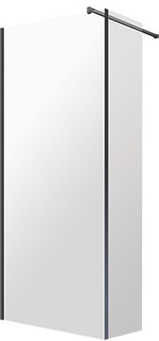 Omnires Marina cabine de douche 100x30 cm noir mat/verre transparent MA1030BLTR