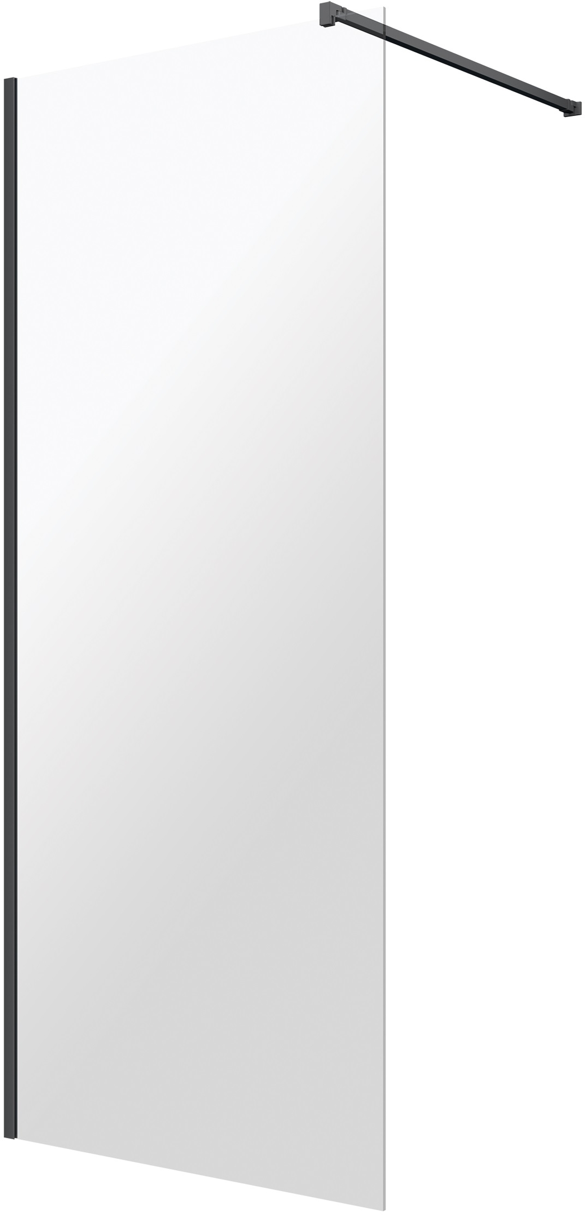 Omnires Marina paroi de douche walk-in 110 cm noir mat/verre transparent DNR11XBLTR