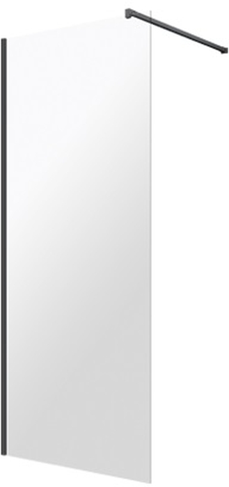 Omnires Marina paroi de douche 80 cm noir mat/verre transparent DNR80XBLTR