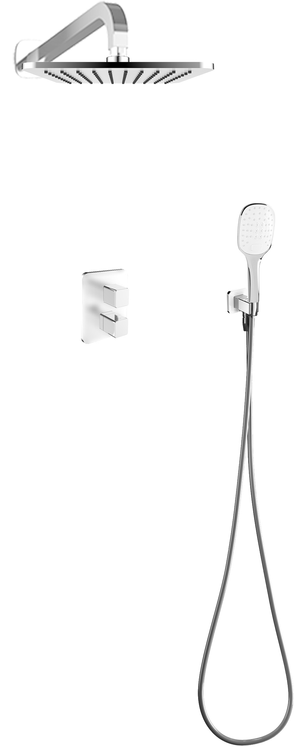 Omnires Sys ensemble de douche encastré avec thermostat oui chrome-blanc SYSPM17ACRB