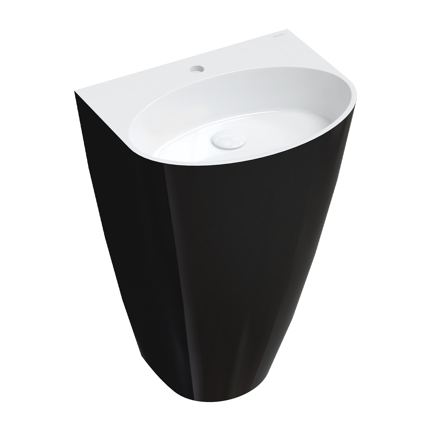 Omnires Siena M+ lavabo 55x43 cm ovale autoportante blanc-noir SIENAUWBCP